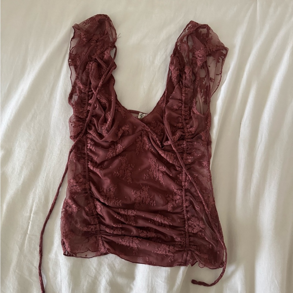 Free People Lace V-neck Top - Picture 3 of 7